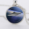 Sci Fi UFO Glass Cabochon Necklace